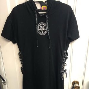 Black craft cult hooded dress